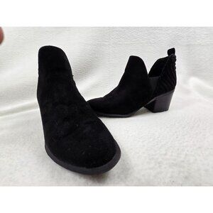 Carlos Black Block Heel Ankle Boots Size 7 Addison Womens